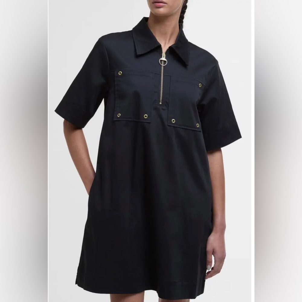Barbour Ettie Stretch Cotton Sateen Tunic Dress Size 4